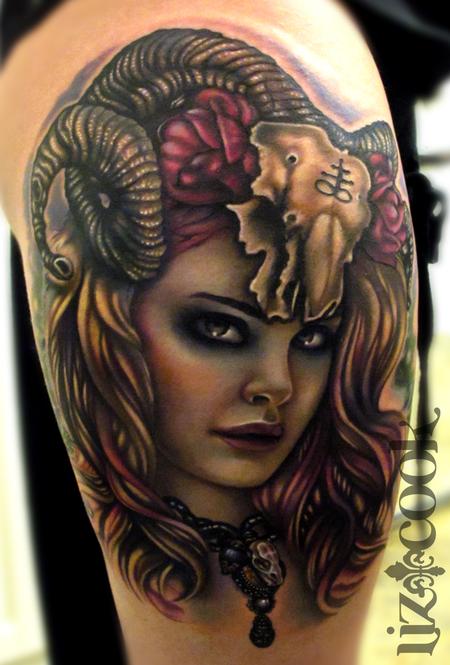 Tattoos - Thigh piece using my new color series from Eternal Ink - 75525